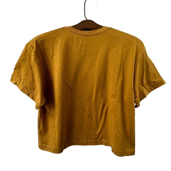 Chicago Boxy T-Shirt Medium Yellow Crewneck Short Sleeve Crop Pullover Design - Picture 2 of 6